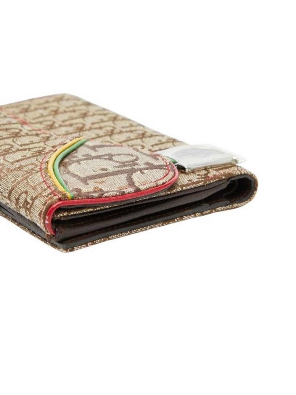 Dior Trotter Saddle Bifold Wallet Beige Multicolor Canvas Leather - Picture 5 of 9